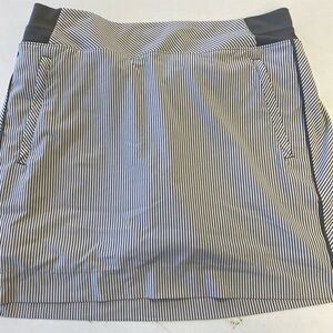 Athleta Black and White Striped Mini Skirt